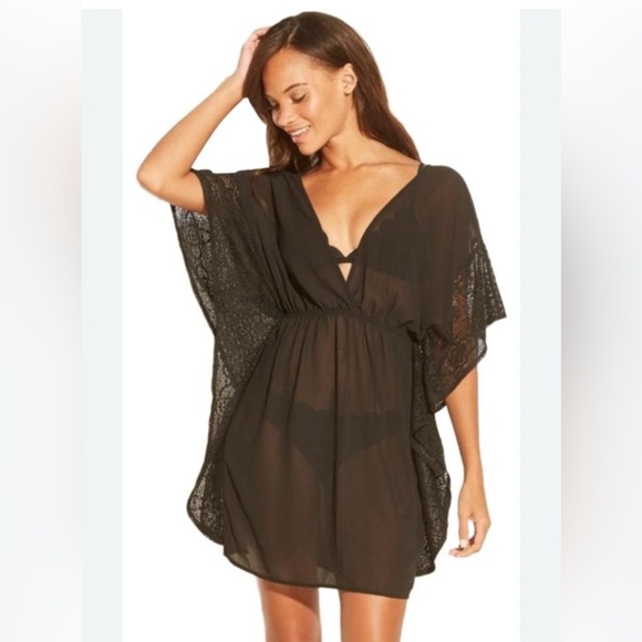 Xhilaration Sheer Black Swim Cover-Up. Size S - Picture 1 of 12
